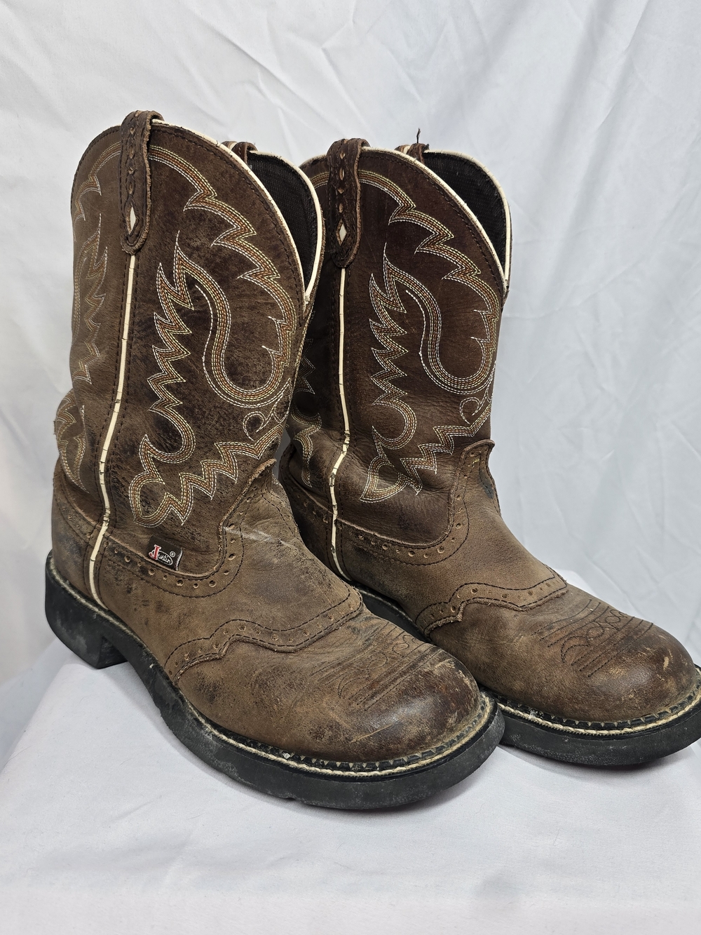 Justin Gypsy Inji Aged Bark Brown Leather Western Cowboy Boots Size 10.5B